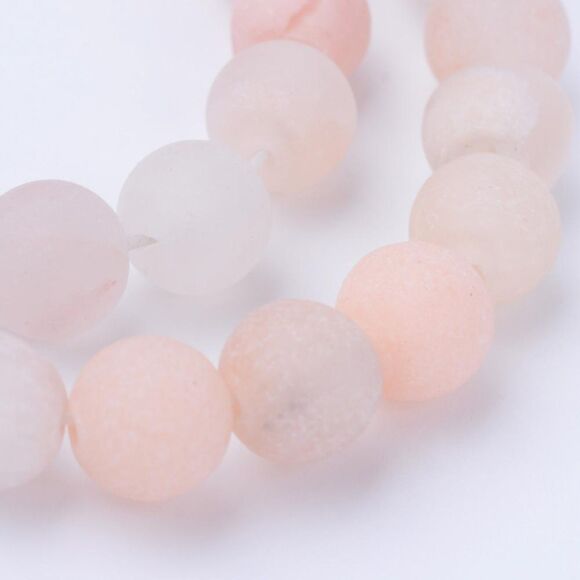 6-6.5MM Frosted Pink Aventurine Beads-ONE Gemstone Bead Strand-Jewelry NWT - Picture 1 of 1